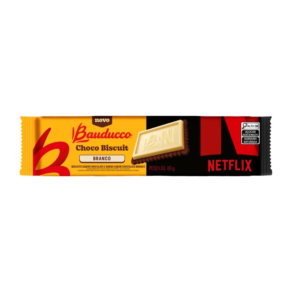 Biscoito Choco Biscuit Branco Netflix Bauducco 80g