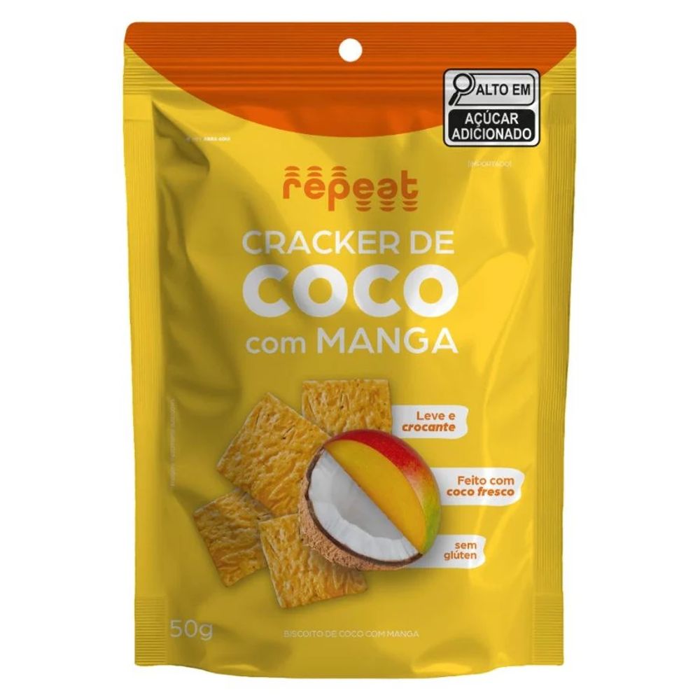 Biscoito Sem Glúten Cracker Coco e Manga Repeat 50g