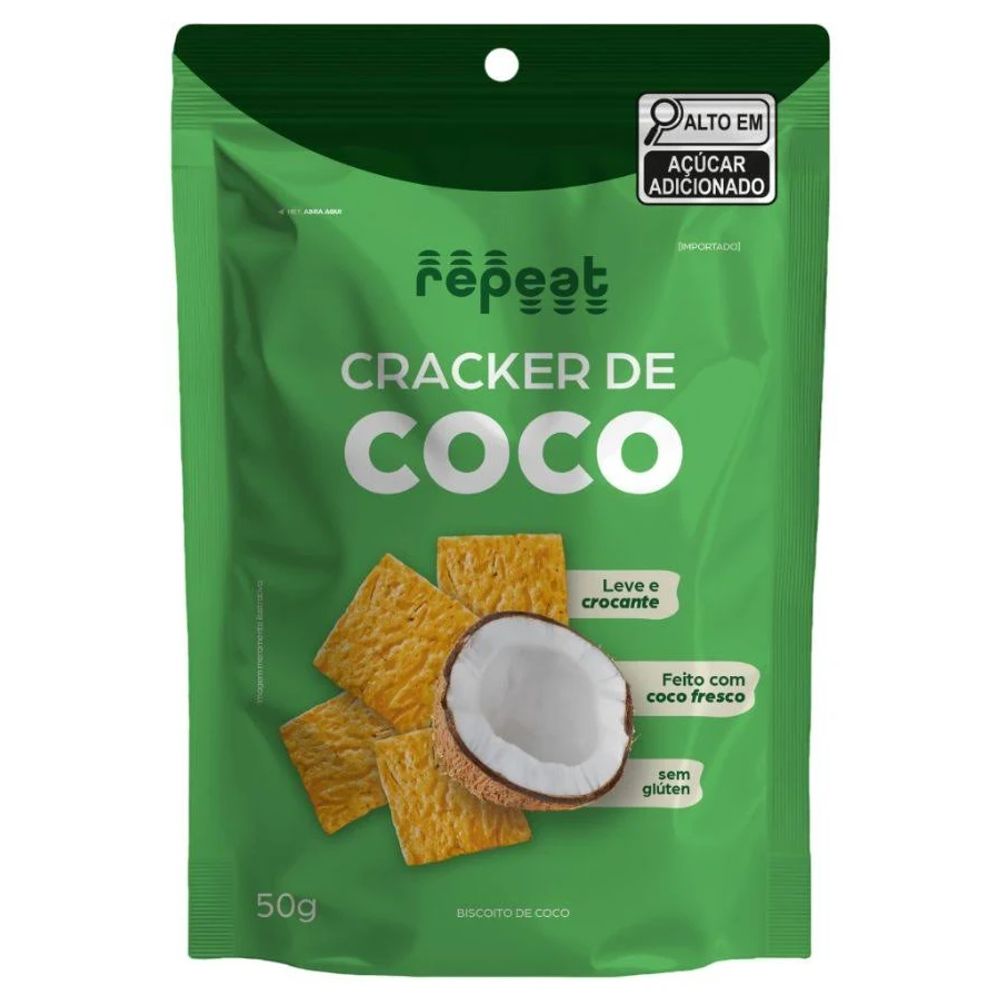 Biscoito Cracker de Coco Repeat 50g