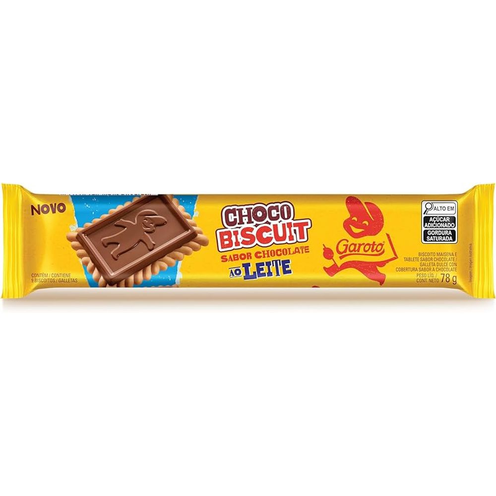Biscoito Chocobiscuit Chocolate ao Leite Garoto 78g