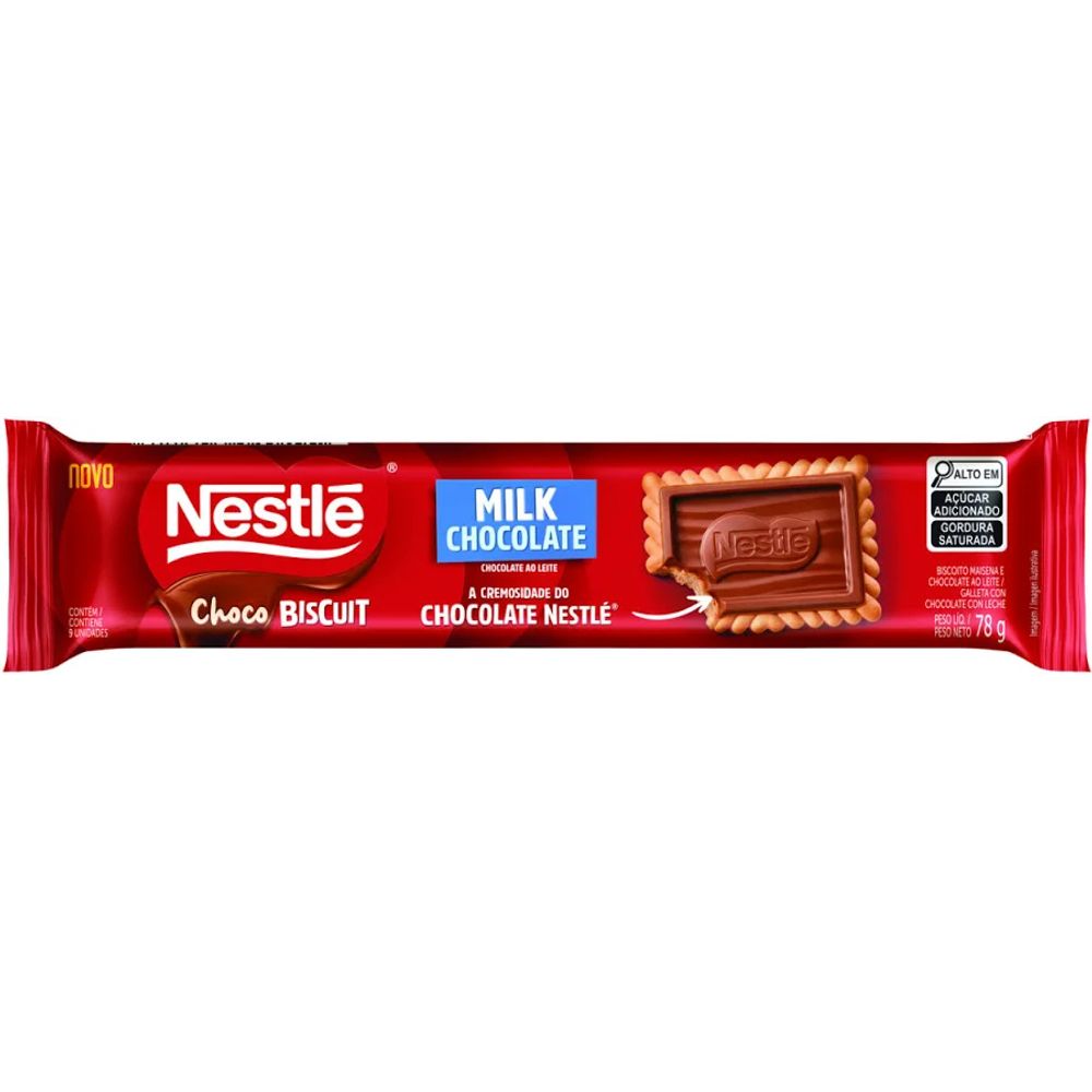 Biscoito Chocobiscuit Chocolate ao Leite Nestlé 78g