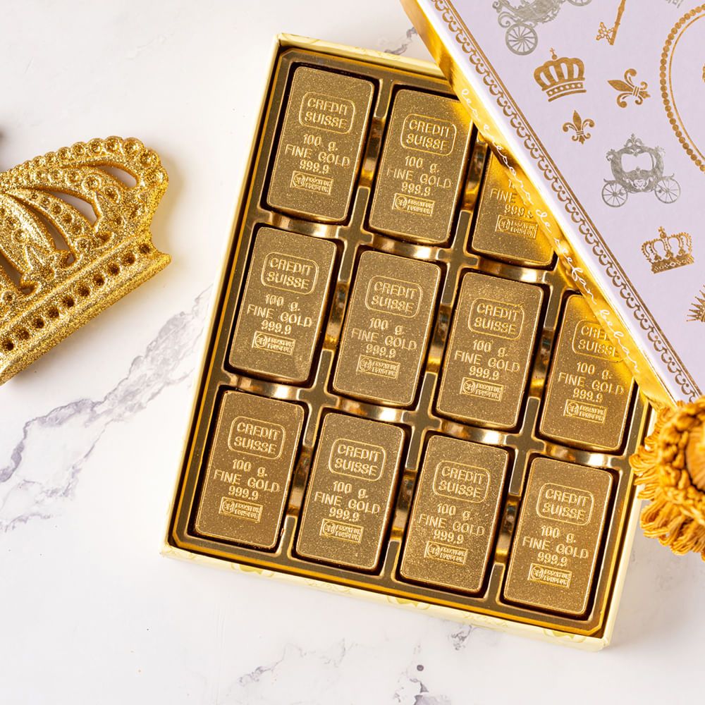 Caixa de Chocolate de Barrinhas de Ouro Stefan Behar 192g
