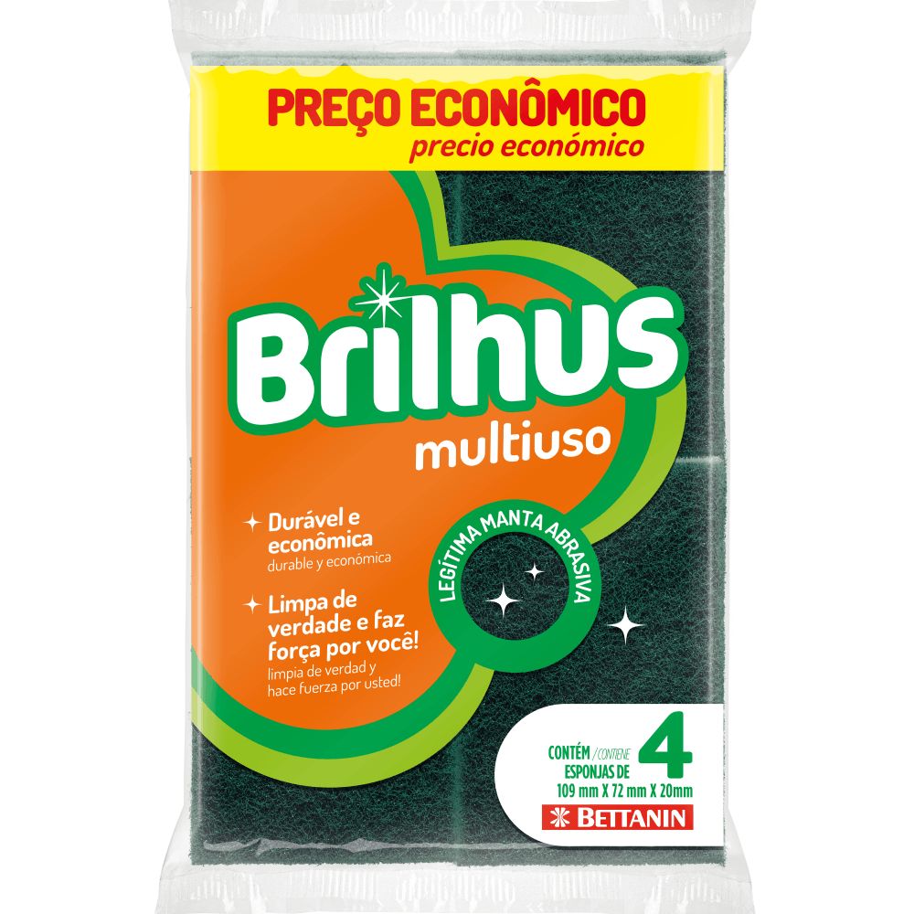 Esponja Multiuso Brilhus 4 unidades