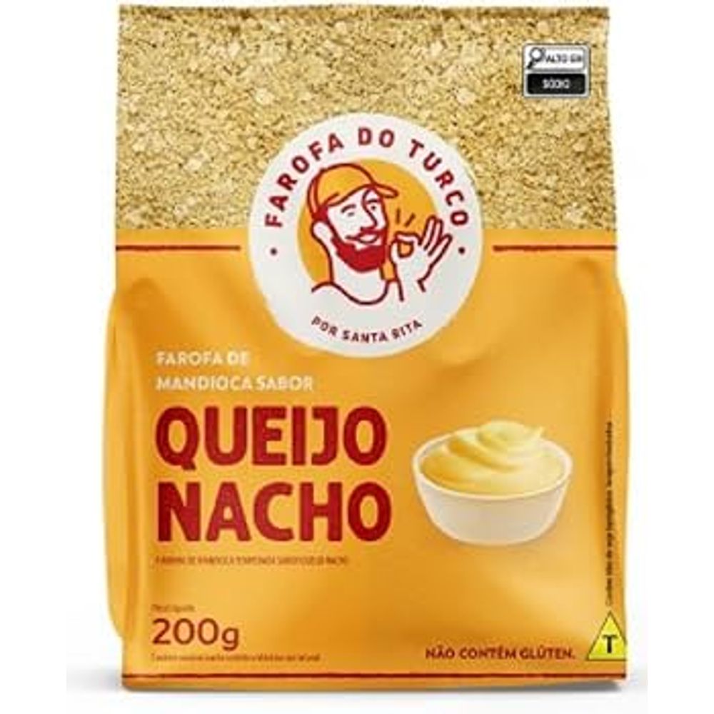 Farofa de Mandioca Sabor Queijo Nacho Farofa do Turco 200g