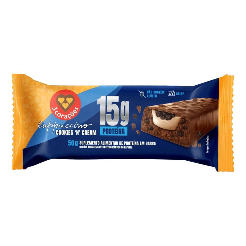 Barra Proteica Cookie 3 Corações 50g