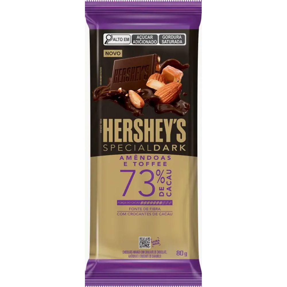 Chocolate 73% Cacau com Amêndoas E Toffee Special Dark Hersheys 80g