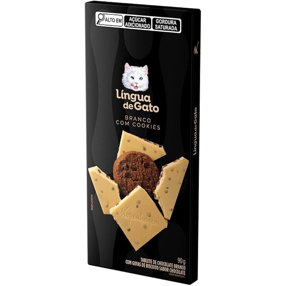 Chocolate Branco com Cookies Língua de Gato Kopenhagen 90g