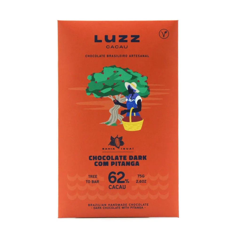 Chocolate 62% Cacau Dark com Pitanga Luzz 75g