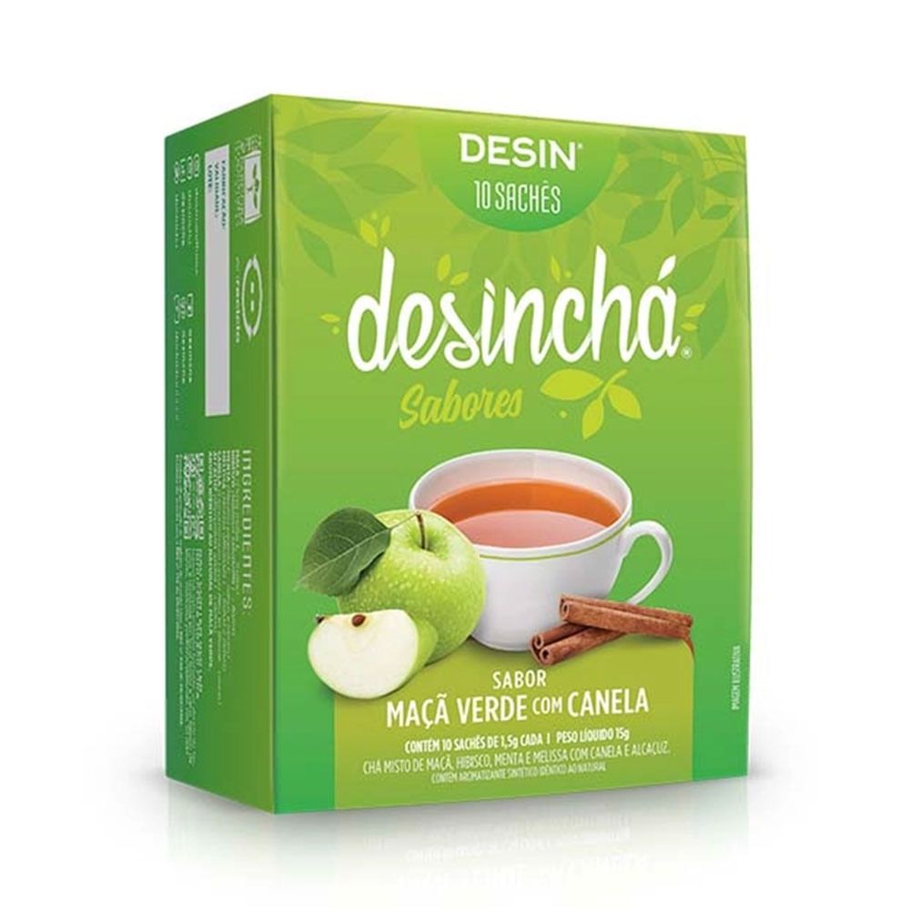 Chá Maçã Verde Canela Desinchá 10 sachês 15g