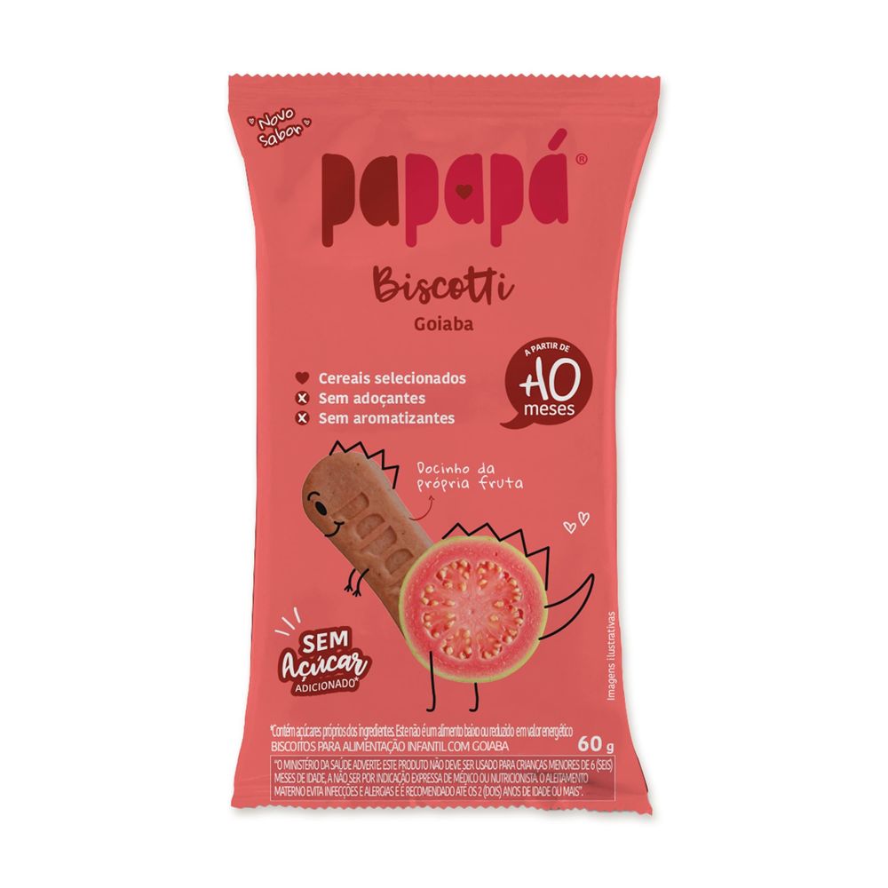 Biscoito Infantil Organico Sabor Goiaba Papapá 60g