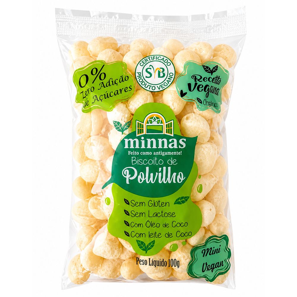 Biscoito de Polvilho Mini Bolinha Vegano Salgado Minnas 100g