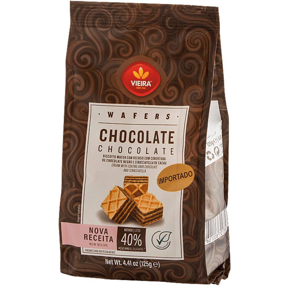 Biscoito Wafer Chocolate Vieira 125g