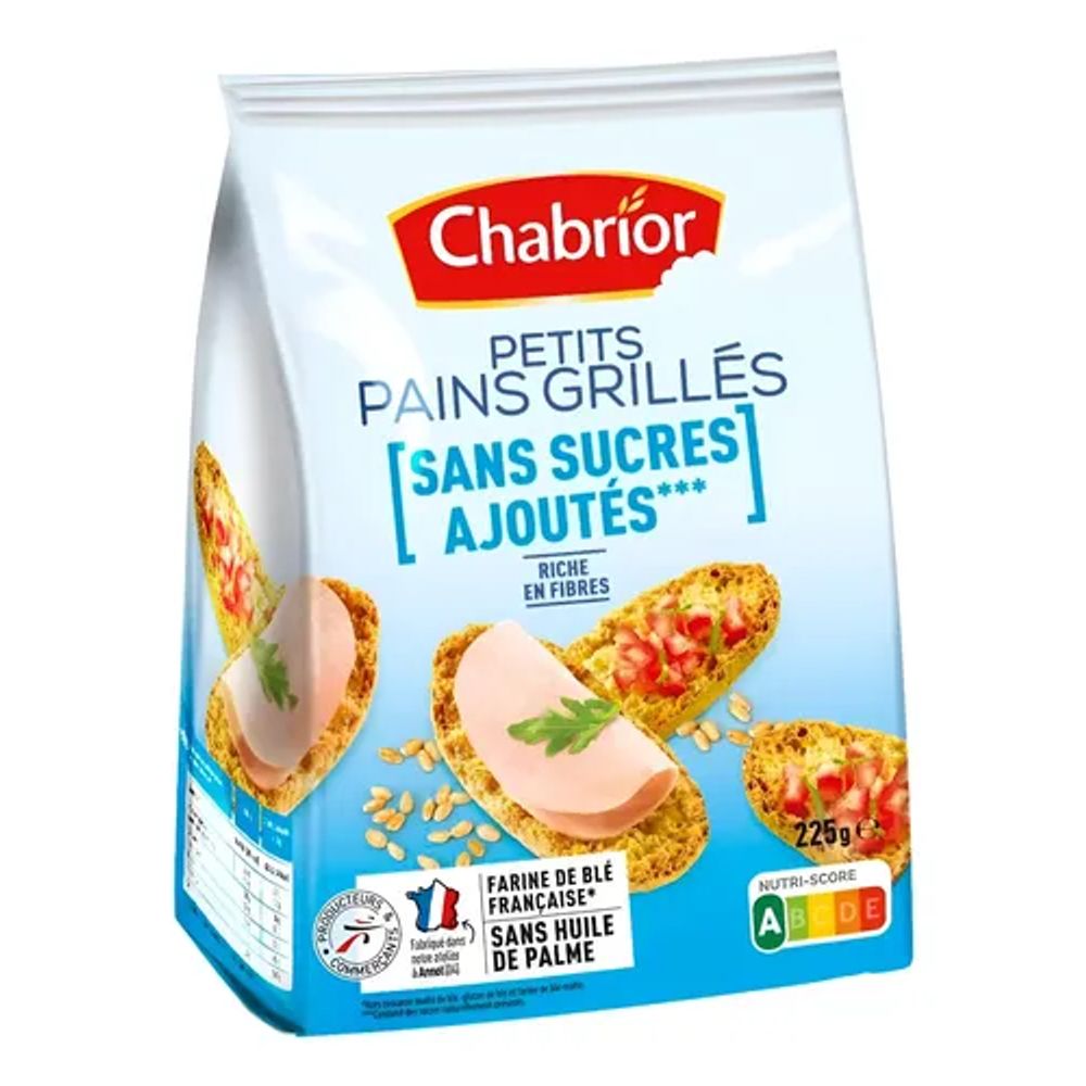 Torrada sem Açúcar Adicionado e sem Óleo de Palma Chabrior 225g