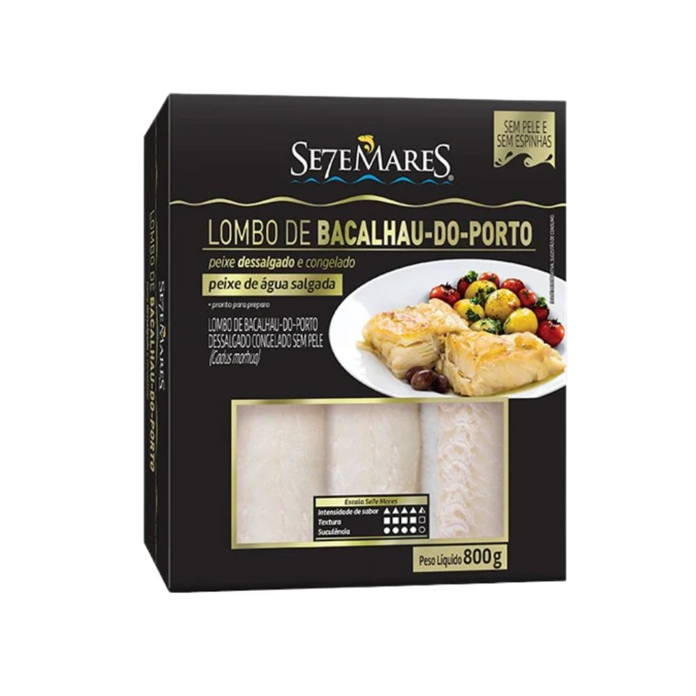 Lombo de Bacalhau Dessalgado Gourmet Sete Mares 800g