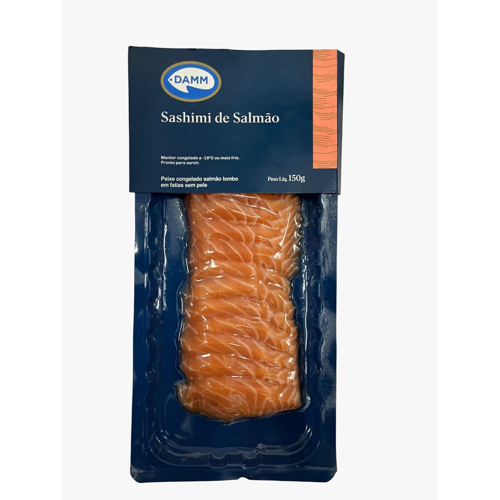 Sashimi de Salmão Natural com Pele Congelado Damm 150g