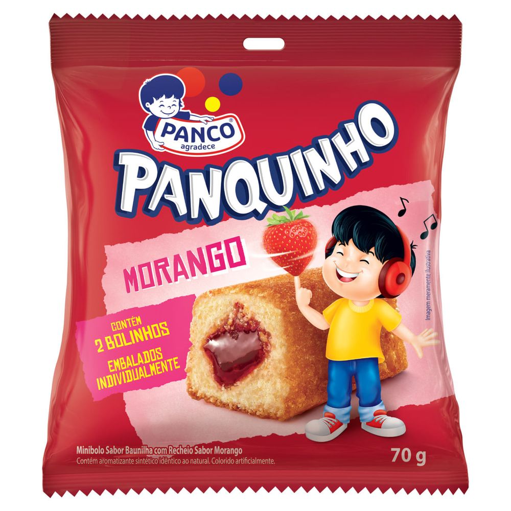 Bolo Panquinho Morango Panco 70g